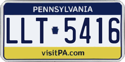 PA license plate LLT5416