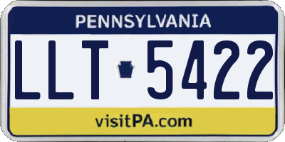 PA license plate LLT5422