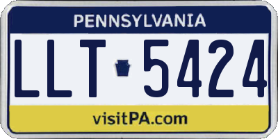 PA license plate LLT5424