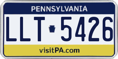PA license plate LLT5426