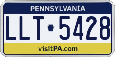 PA license plate LLT5428