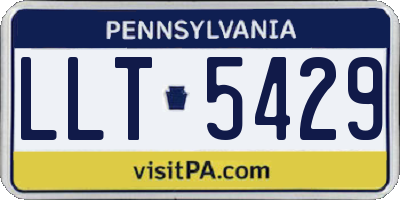 PA license plate LLT5429