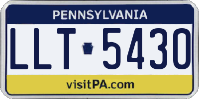 PA license plate LLT5430