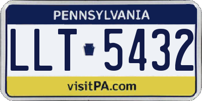 PA license plate LLT5432