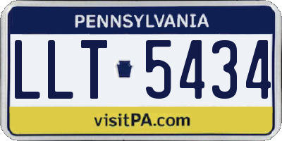 PA license plate LLT5434