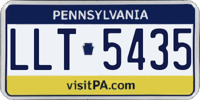 PA license plate LLT5435