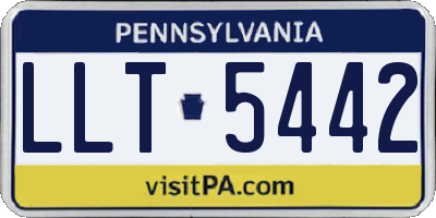 PA license plate LLT5442