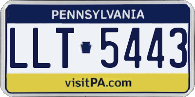 PA license plate LLT5443
