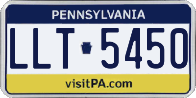 PA license plate LLT5450