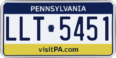 PA license plate LLT5451