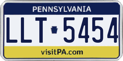 PA license plate LLT5454