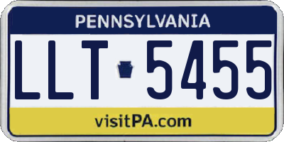 PA license plate LLT5455