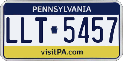 PA license plate LLT5457