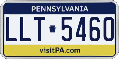 PA license plate LLT5460