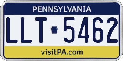 PA license plate LLT5462