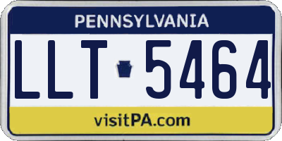 PA license plate LLT5464