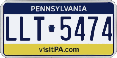 PA license plate LLT5474
