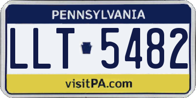 PA license plate LLT5482