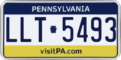 PA license plate LLT5493