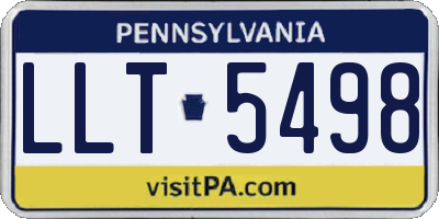 PA license plate LLT5498