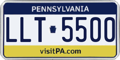 PA license plate LLT5500