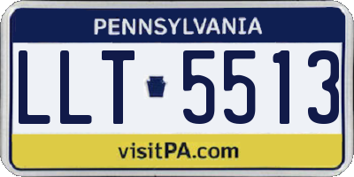 PA license plate LLT5513