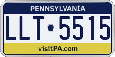 PA license plate LLT5515