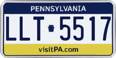 PA license plate LLT5517