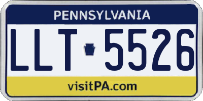 PA license plate LLT5526