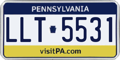 PA license plate LLT5531