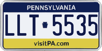 PA license plate LLT5535