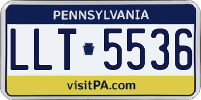 PA license plate LLT5536