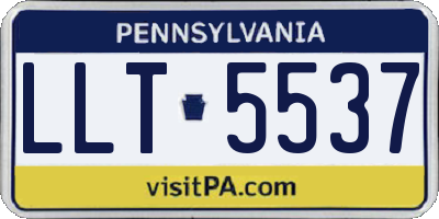 PA license plate LLT5537