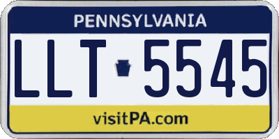 PA license plate LLT5545