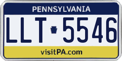 PA license plate LLT5546