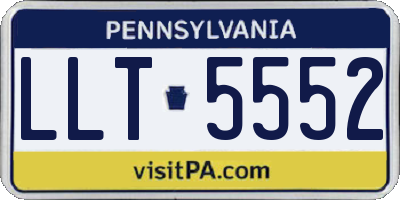 PA license plate LLT5552