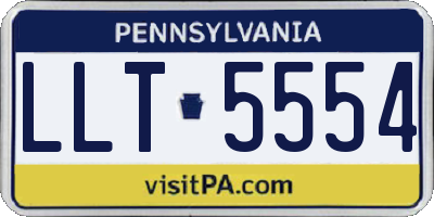 PA license plate LLT5554
