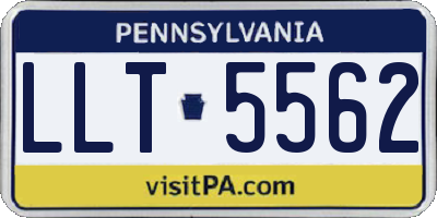 PA license plate LLT5562