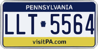 PA license plate LLT5564
