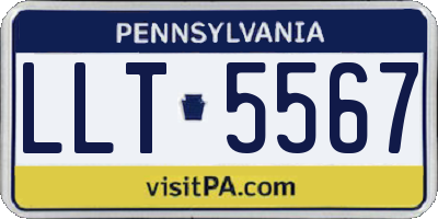 PA license plate LLT5567