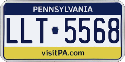 PA license plate LLT5568