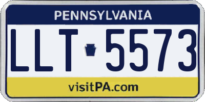 PA license plate LLT5573