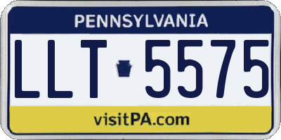 PA license plate LLT5575