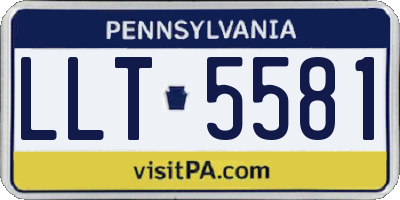PA license plate LLT5581