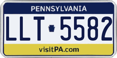 PA license plate LLT5582