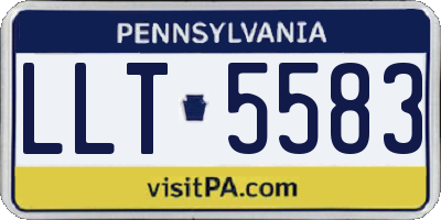 PA license plate LLT5583