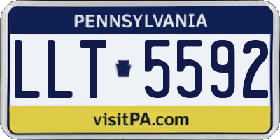 PA license plate LLT5592