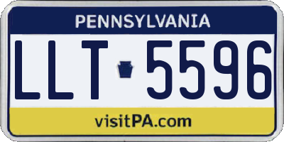 PA license plate LLT5596