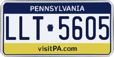 PA license plate LLT5605