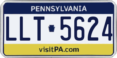 PA license plate LLT5624